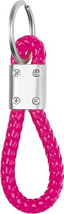 Metal keychain with cord, pink