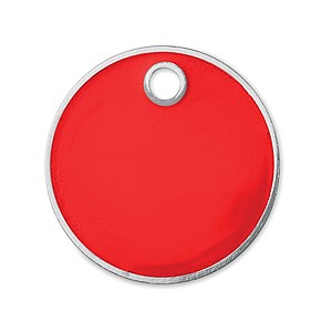 Metal keyring trolley euro token. With imitation enamel coating on the front side. Size O23,2x2,1 mm