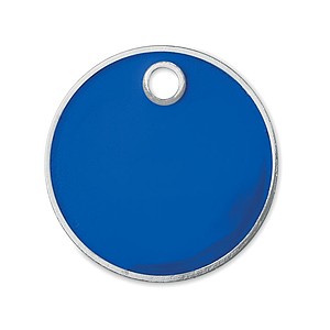 Metal keyring trolley euro token. With imitation enamel coating on the front side. Size O23,2x2,1 mm