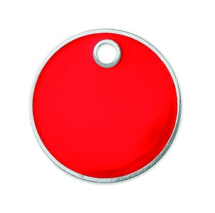 Metal keyring trolley euro token. With imitation enamel coating on the front side. Size O23,2x2,1 mm