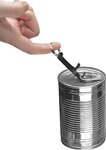 Metal Keyring with Bottle- and Canopener