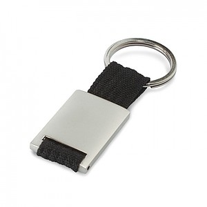 Metal rectangular key ring, black