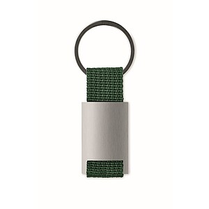 Metal rectangular key ring, dark green