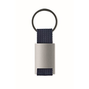 Metal rectangular key ring, french navy