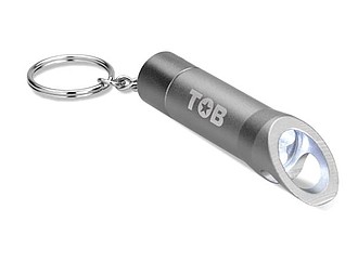 Metal torch key ring, stone grey