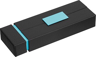 Metal writing set, light blue