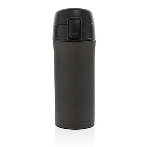 Metallic easy lock vacuum mug, black