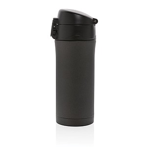 Metallic easy lock vacuum mug, black