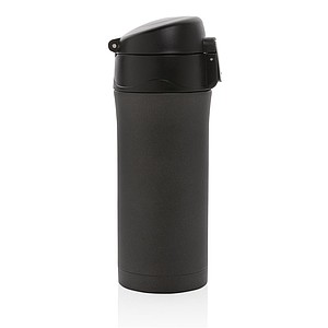 Metallic easy lock vacuum mug, black
