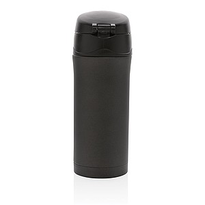 Metallic easy lock vacuum mug, black
