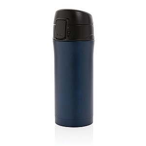 Metallic easy lock vacuum mug, blue