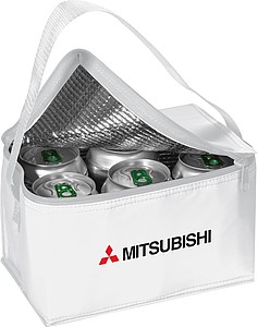Mini nylon cooler bag for 6 cans, white