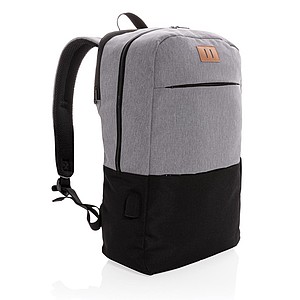 Modern 15.6" USB & RFID laptop backpack PVC free,black