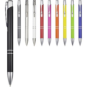 Moneta recycled aluminium ballpoint pen (blue ink), solid black
