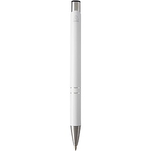Moneta recycled aluminium ballpoint pen (blue ink), white
