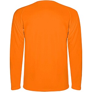 Montecarlo long sleeve mens sports t-shirt, fluor orange