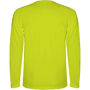 Montecarlo long sleeve mens sports t-shirt, fluor yellow