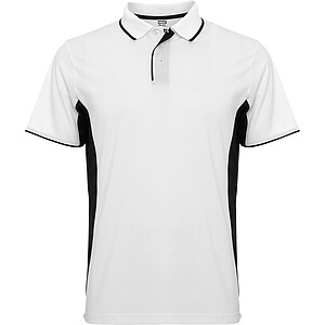 Montmelo short sleeve unisex sports polo, white, size 2XL