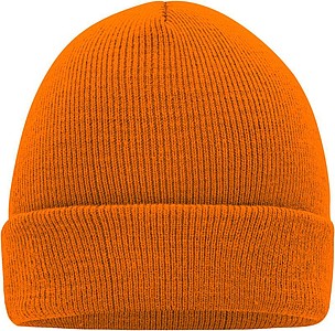MUIRO winter knitted hat, dark orange