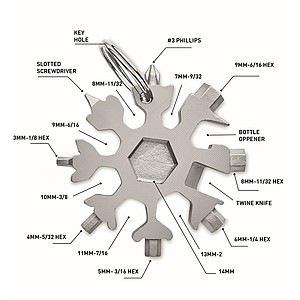 Multi-tool 17-in-1 stainless steel snowflake shaped