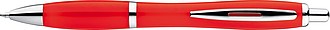 Multicolour plastic ball pen with metal clip, red