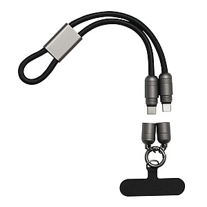 Multifunctional charging and data transfer cable, black|grey