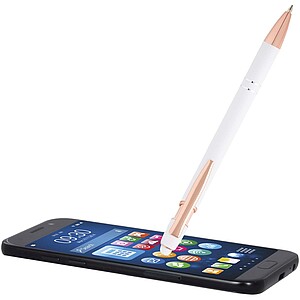 Nanna ballpoint pen with rose gold finish (blue ink), white