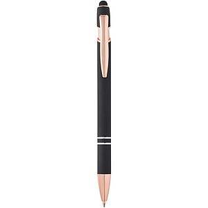 Nanna ballpoint pen with rose gold finish, solid black