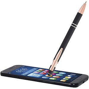 Nanna ballpoint pen with rose gold finish, solid black