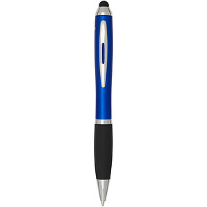 Nash RCS recycled plastic stylus ballpoint pen with coloured barrel and black grip (blue ink)