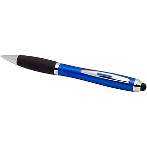 Nash RCS recycled plastic stylus ballpoint pen with coloured barrel and black grip (blue ink)