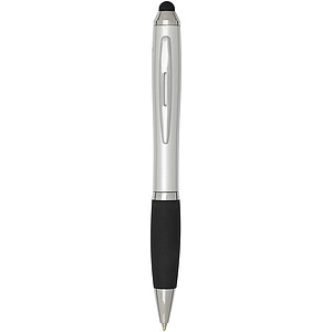 Nash RCS recycled plastic stylus ballpoint pen with coloured barrel and black grip (blue ink)