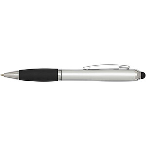 Nash RCS recycled plastic stylus ballpoint pen with coloured barrel and black grip (blue ink)