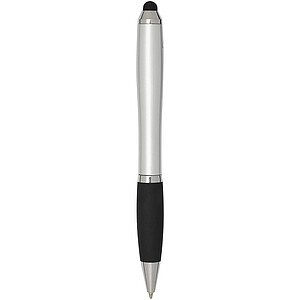 Nash RCS recycled plastic stylus ballpoint pen with coloured barrel and black grip (blue ink)