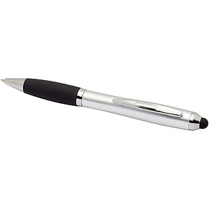 Nash RCS recycled plastic stylus ballpoint pen with coloured barrel and black grip (blue ink)