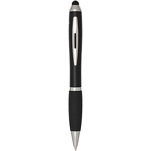 Nash RCS recycled plastic stylus ballpoint pen with coloured barrel and black grip (blue ink)