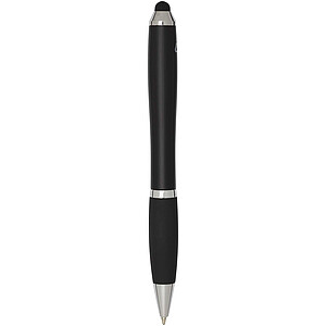 Nash RCS recycled plastic stylus ballpoint pen with coloured barrel and black grip (blue ink)