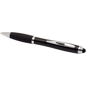 Nash RCS recycled plastic stylus ballpoint pen with coloured barrel and black grip (blue ink)