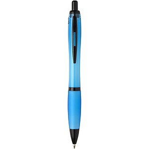 Nash recycled plastic ballpoint pen with black trims, aqua