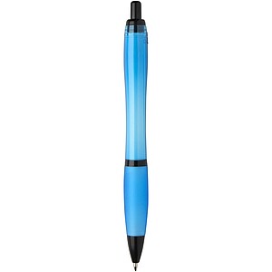 Nash recycled plastic ballpoint pen with black trims, aqua
