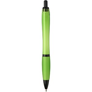 Nash recycled plastic ballpoint pen with black trims, lime