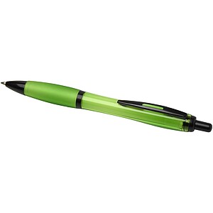 Nash recycled plastic ballpoint pen with black trims, lime