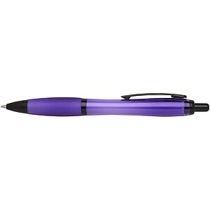 Nash recycled plastic ballpoint pen with black trims, purple