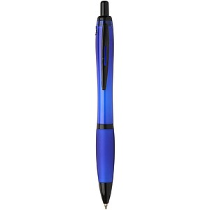 Nash recycled plastic ballpoint pen with black trims, royal blue