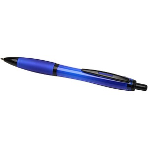 Nash recycled plastic ballpoint pen with black trims, royal blue