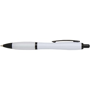 Nash recycled plastic ballpoint pen with black trims, white