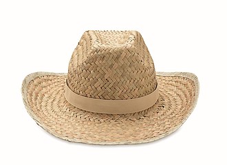 Natural straw cowboy hat