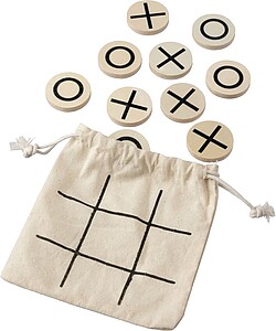 Natural wooden tic-tac-toe game Waltraud