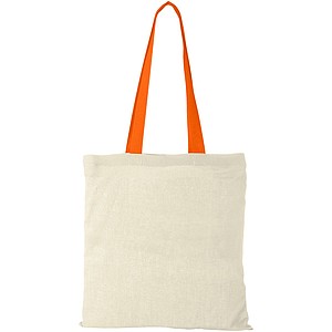 Nevada 100 g/m2 cotton tote bag coloured handles 7L
