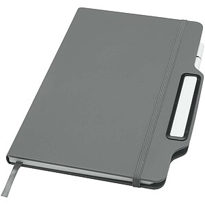 Nexus A5 hard cover notebook with pen and pencil combo, grey